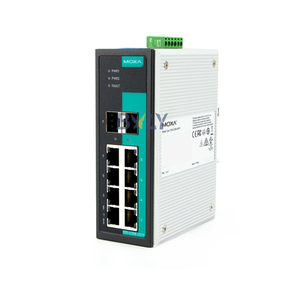 Moxa EDS-G308-2SFP-T Unmanaged Full Gigabit Ethernet Switch Module with 6 10/100/1000BaseT(X) Ports