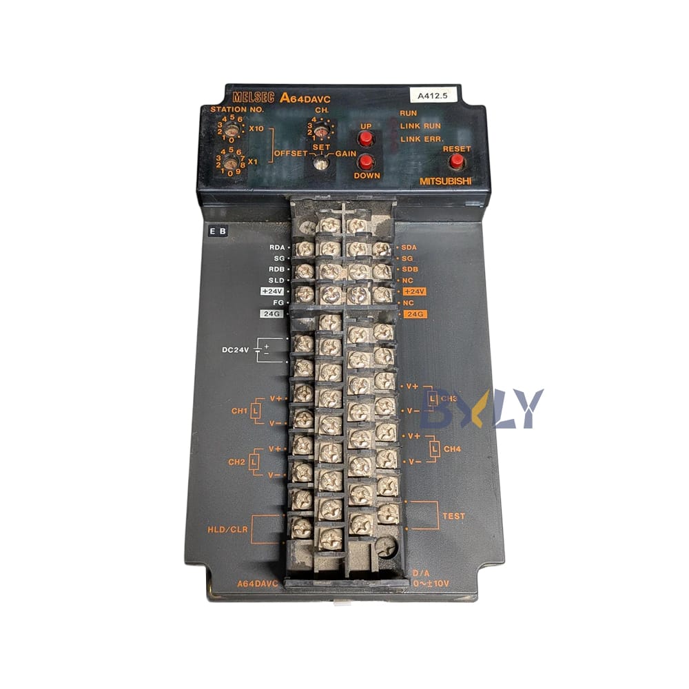 Mitsubishi A64DAVC Melsec A Series 4 Analog Output Local Unit Module PLC Programmable Logic Controller