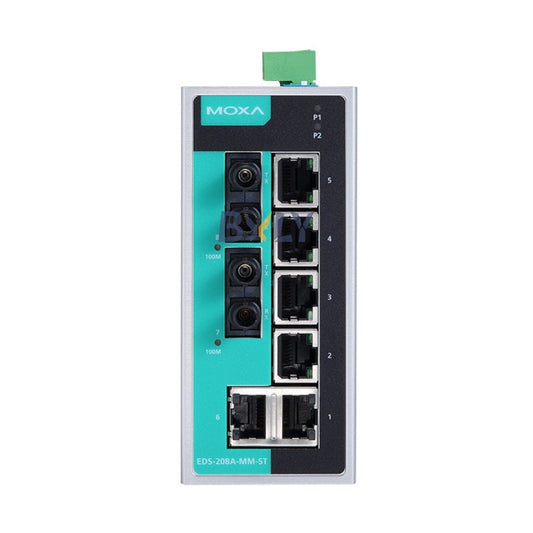 Moxa EDS-208A-MM-ST Unmanaged Ethernet Switch Module with 6 10/100BaseT(X) Ports