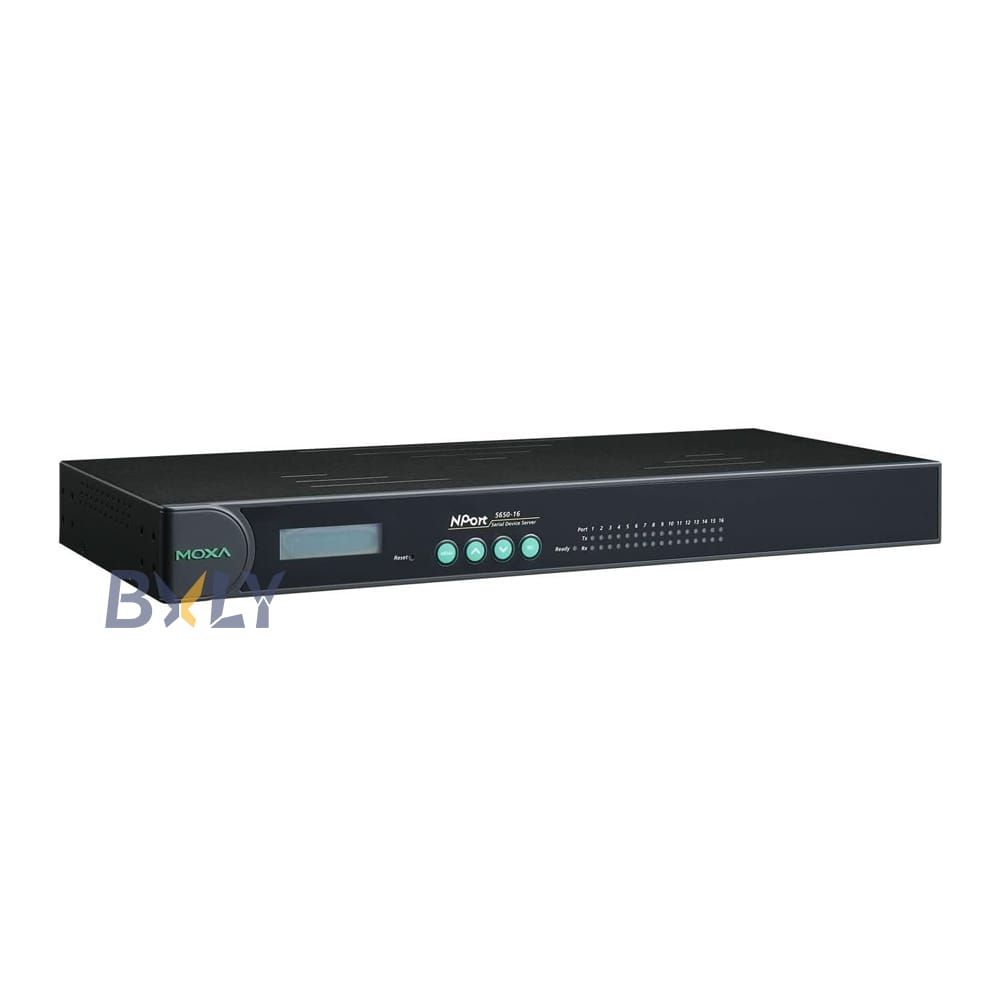 Moxa NPort 5650-16 16-port RS-232/422/485 Rackmount Device Server Module with RJ45 Connectors