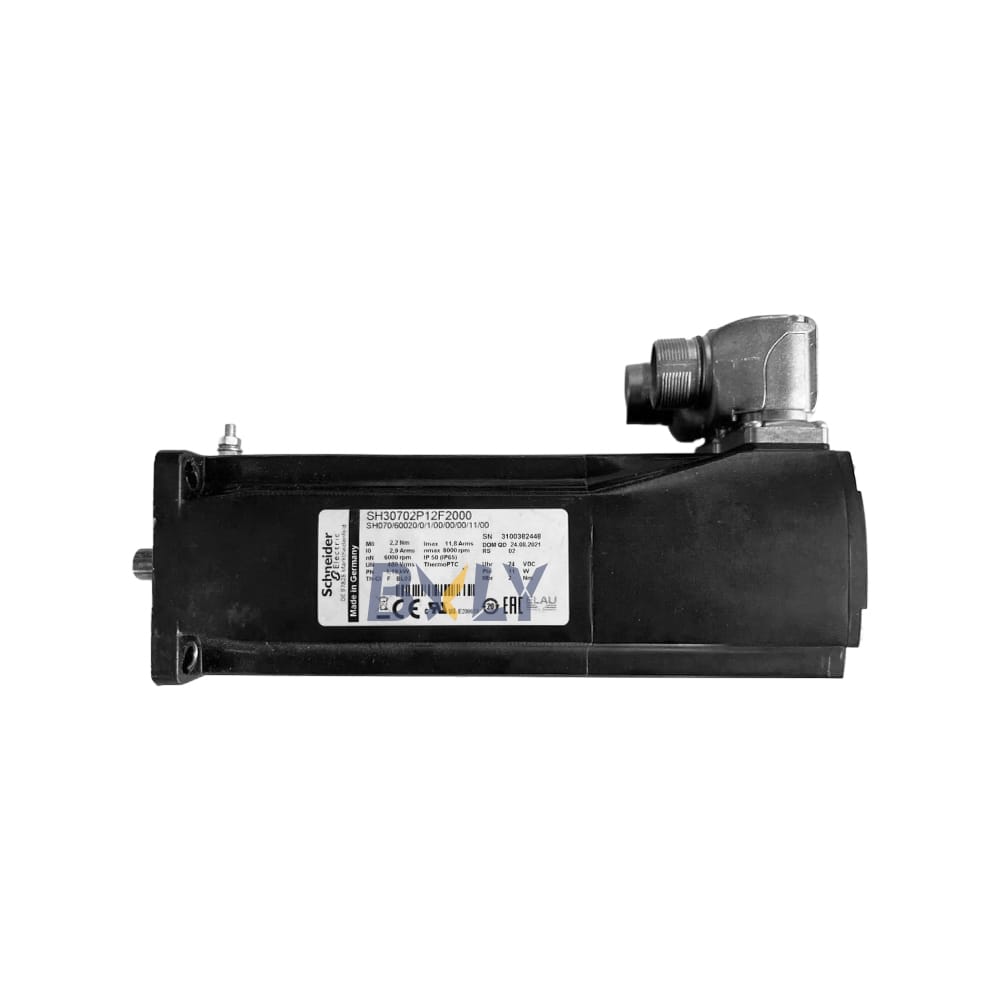 Schneider SH30702P12F2000 SH3 Servomotor 70MM 2Stacks Keyed Shaft SinCos Multiturn 128 Brake Angular IP54/65