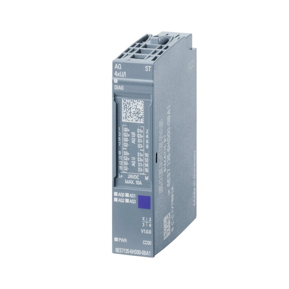 Siemens Simatic ET 200SP 6ES7135-6HD00-0BA1 Analog Output Module PLC, AQ 4XU/I Standard