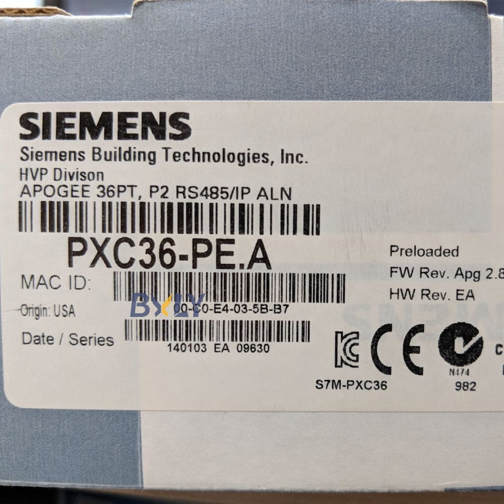 Siemens PXC36-PE.A Room Intelligent Controller, PXC Modular Series for BACnet Networks