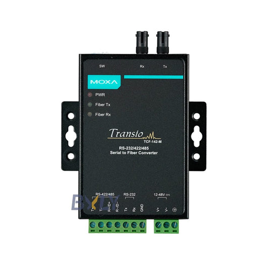 Moxa TCF-142-M-ST-T RS-232/422/485 to Multi-mode Optical Fiber Media Converter Module with Fiber Ring Support and ST Connector