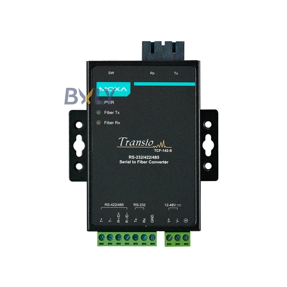 Moxa TCF-142-S-ST-T RS-232/422/485 to Single-Mode Optical Fiber Media Converter Module with Fiber Ring Support and ST Connector