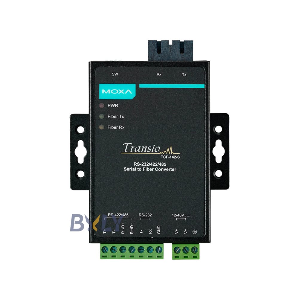 Moxa TCF-142-S-ST RS-232/422/485 to Single-mode Optical Fiber Media Converter Module with Fiber Ring Support and ST Connector