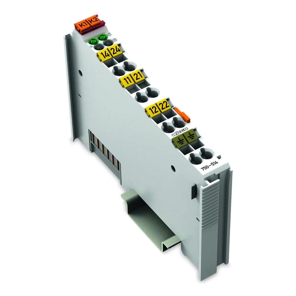 Wago-I/O System Module PLC Terminal Block 750-514 2-Channel Relay Output Module, 125 VAC 0.5 A, Potential-free